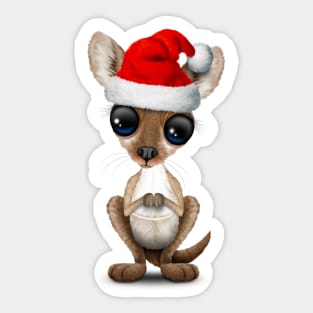 Christmas Kangaroo Wearing a Santa Hat Sticker